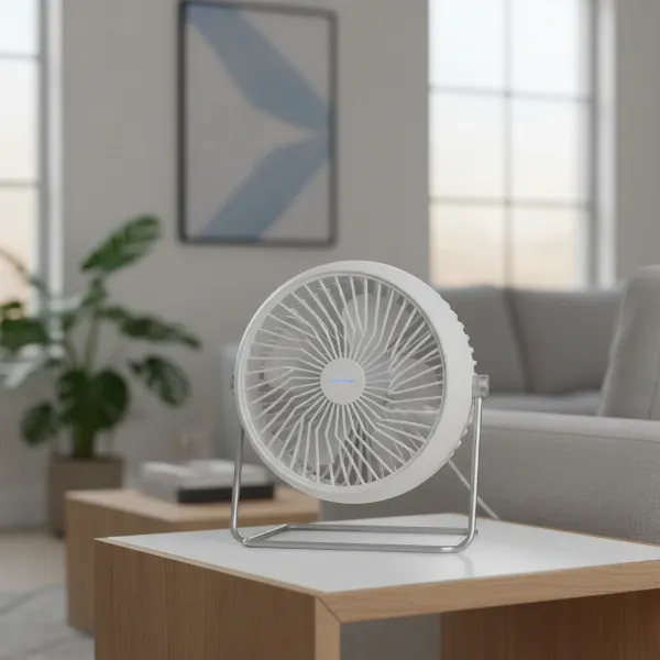 A sleek, compact Woozoo Globe Fan in a modern home, highlighting its unique spherical design.